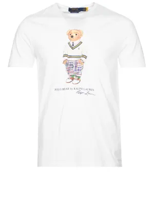 T-shirt Tie-Dye Blanc à l'effigie du Polo Bear