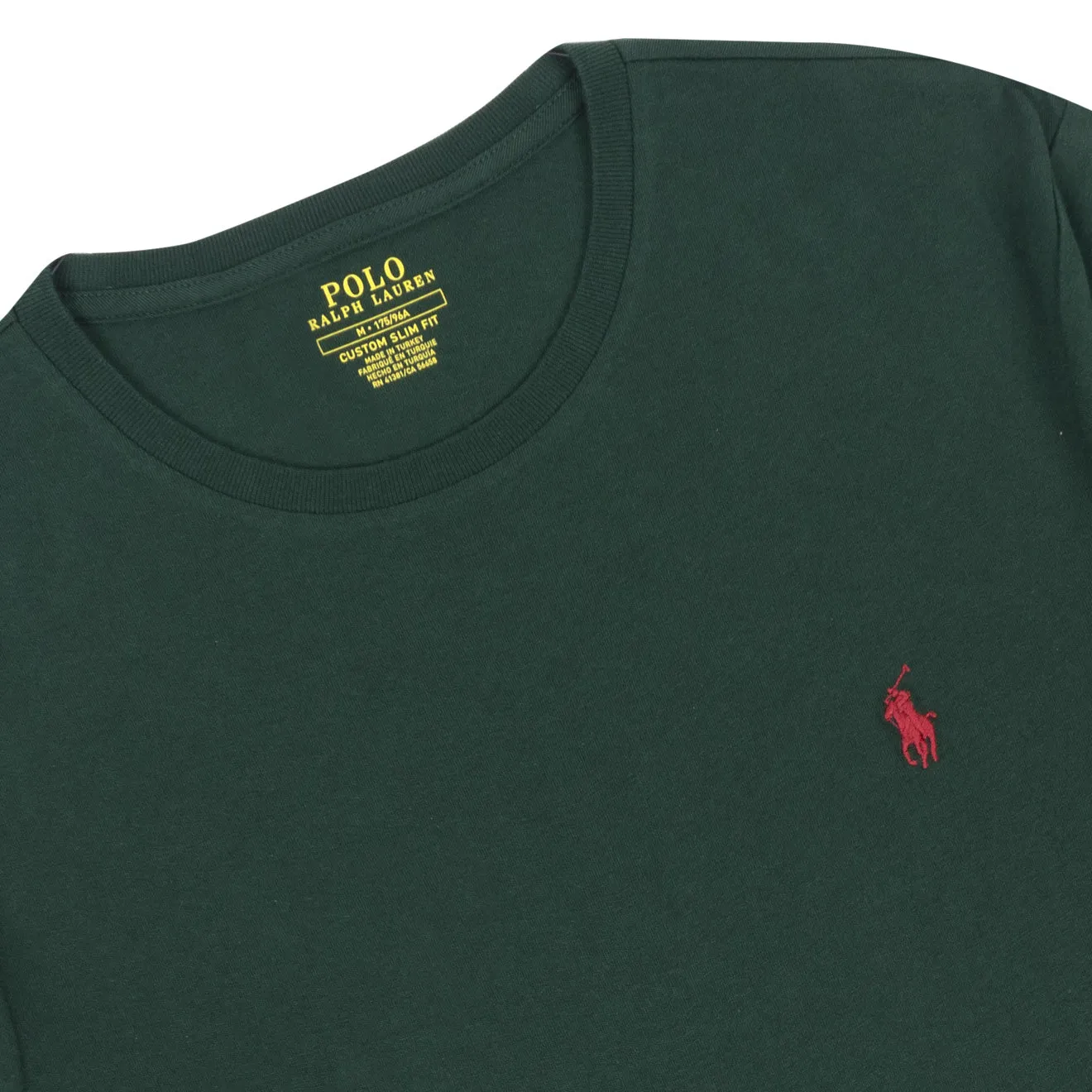 Polo Ralph Lauren T-Shirt en Coton Custom Slim Fit Vert Université