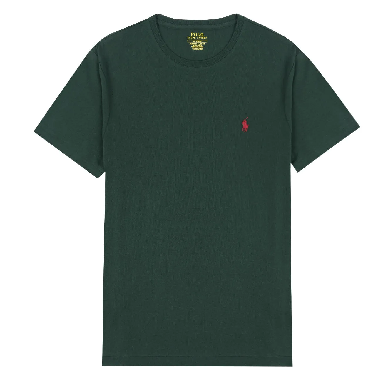 Polo Ralph Lauren T-Shirt en Coton Custom Slim Fit Vert Université