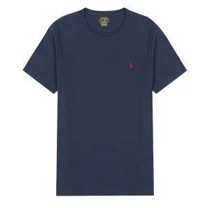 Polo Ralph Lauren T-Shirt en Coton Custom Slim Fit Bleu Médiéval Heather