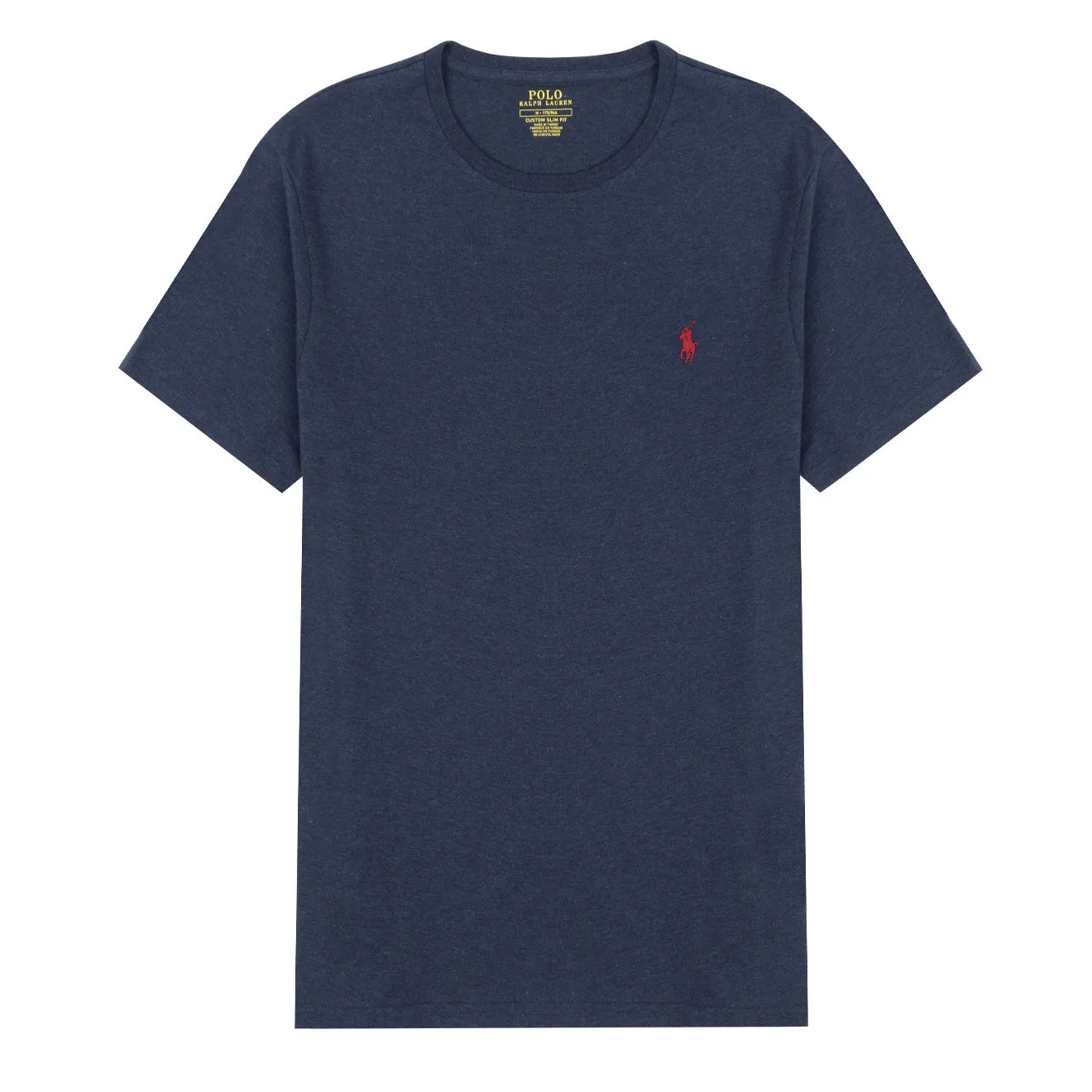 Polo Ralph Lauren T-Shirt en Coton Custom Slim Fit Bleu Médiéval Heather