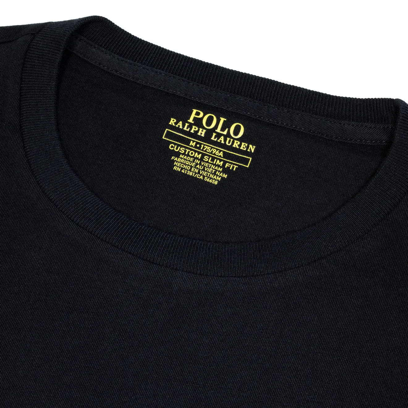 Polo Ralph Lauren T-Shirt en Coton Custom Slim Fit Noir RL