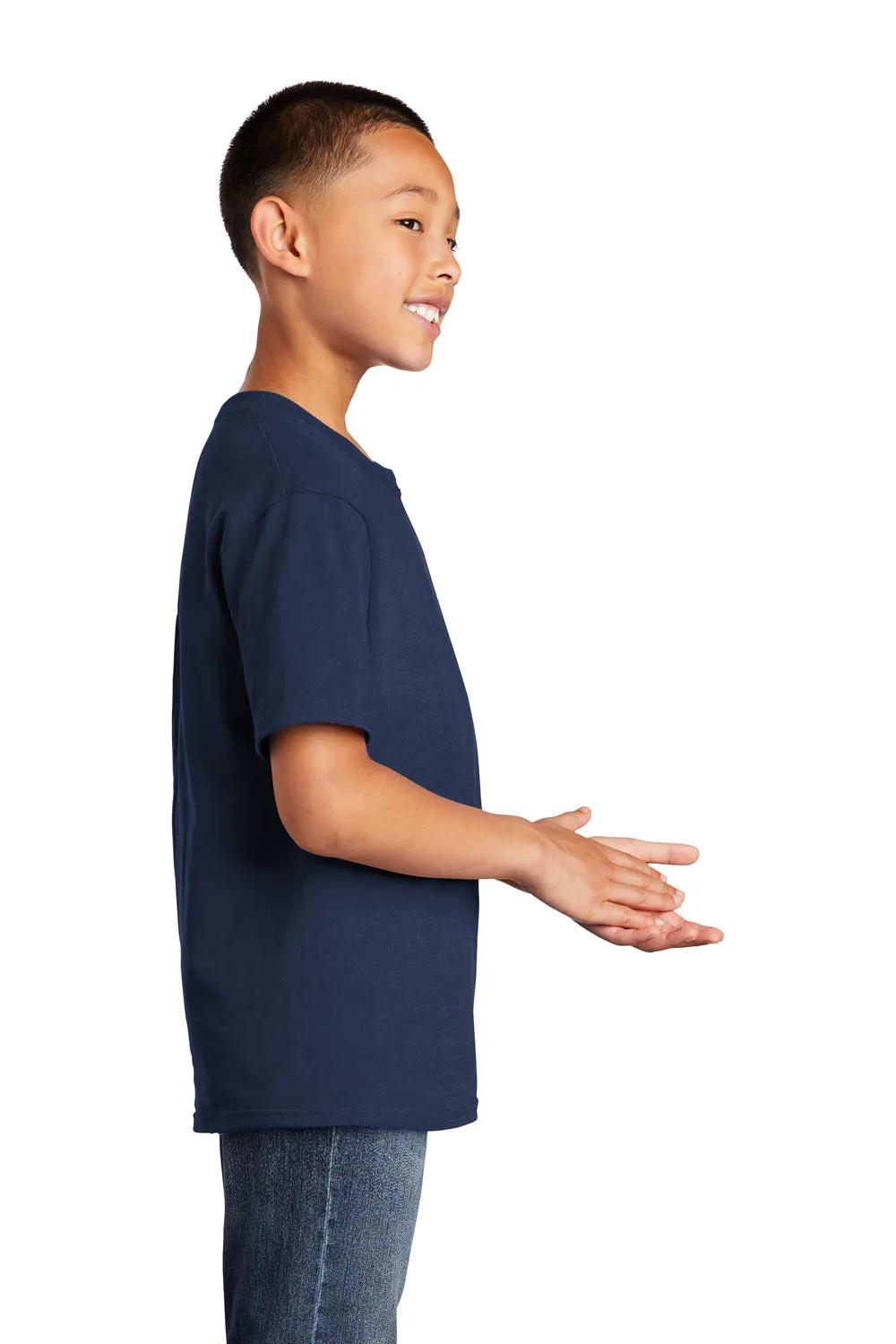 Port & Company T-shirt à manches courtes en coton pour jeunes - Bleu marine
