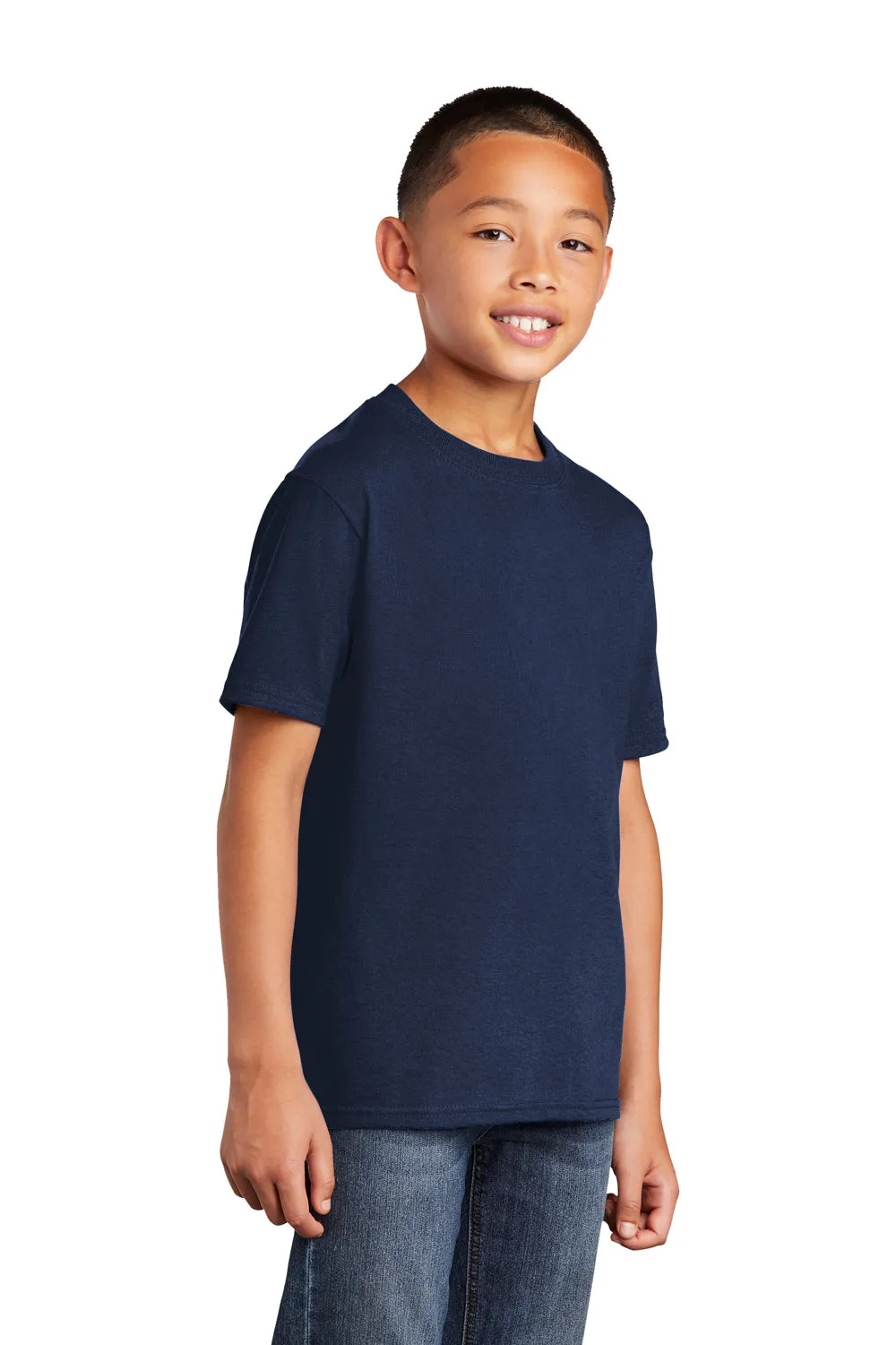 Port & Company T-shirt à manches courtes en coton pour jeunes - Bleu marine