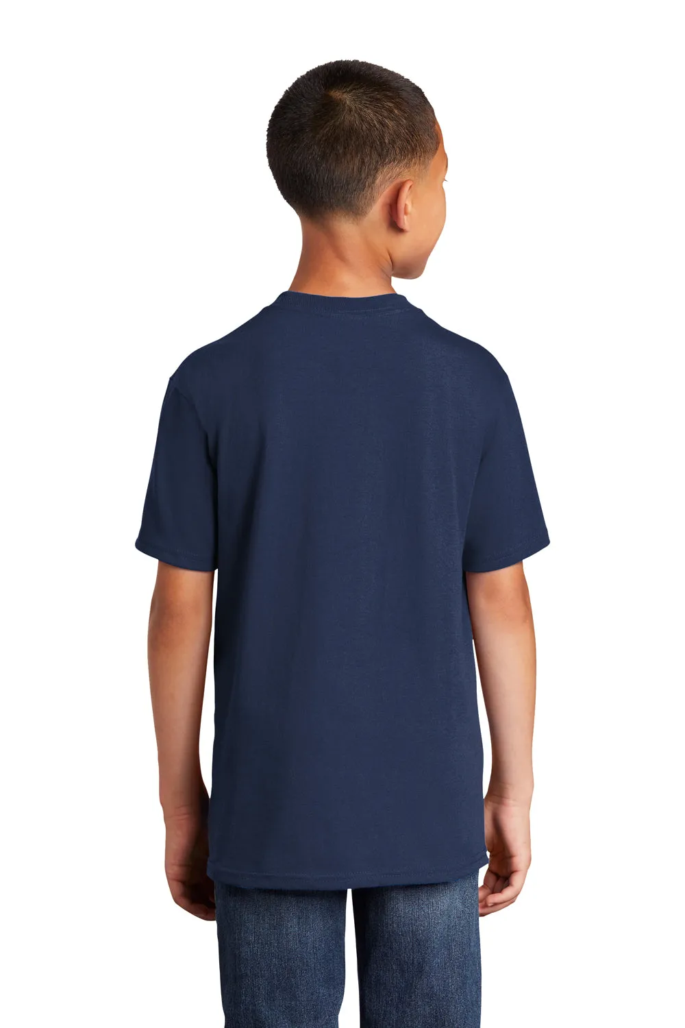 Port & Company T-shirt à manches courtes en coton pour jeunes - Bleu marine