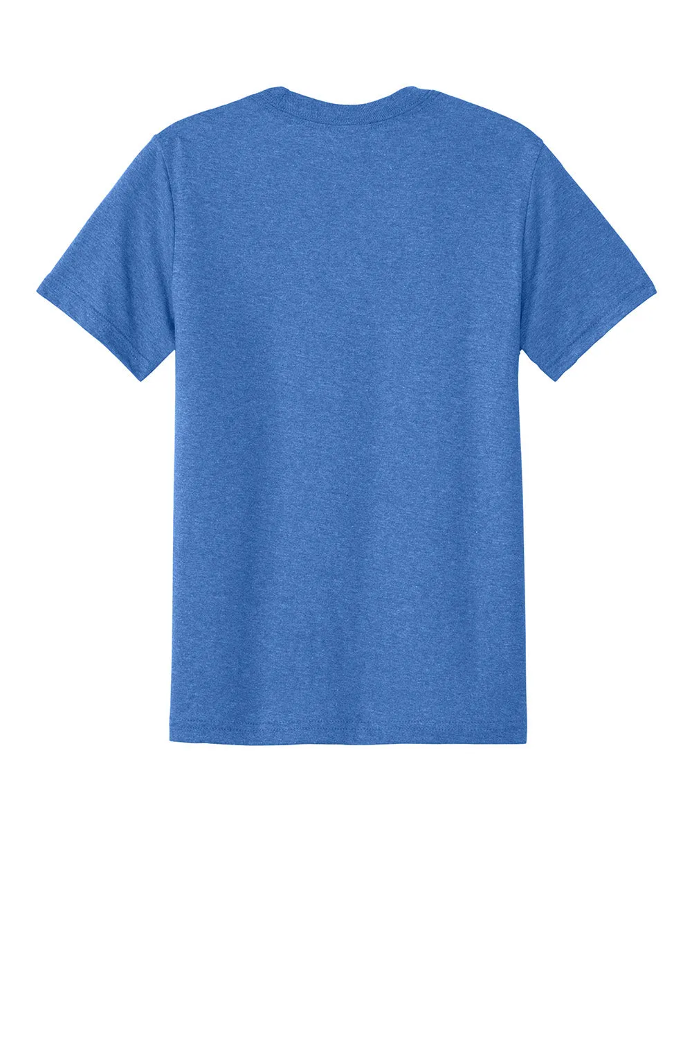 Port & Company Youth CVC T-Shirt à Manches Courtes et Col Rond - Bleu Royal Chiné