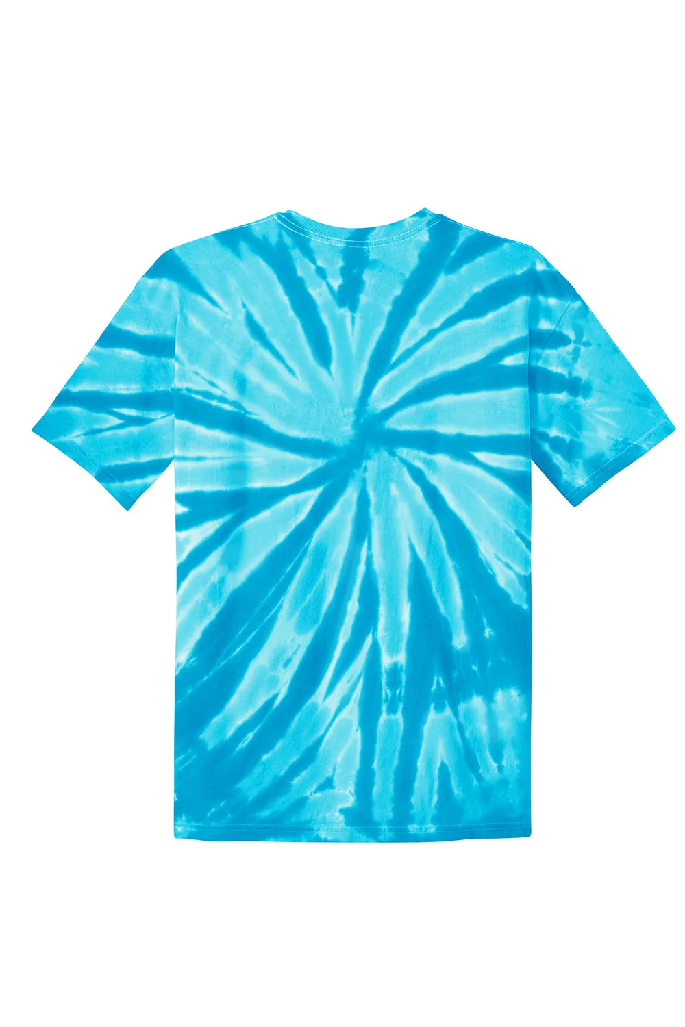 Port & Company Youth T-Shirt à Manches Courtes et Col Rond Teint en Tie-Dye - Bleu Turquoise