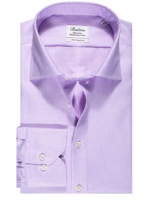 Chemise ajustée à manches extra-longues en pied-de-poule violet