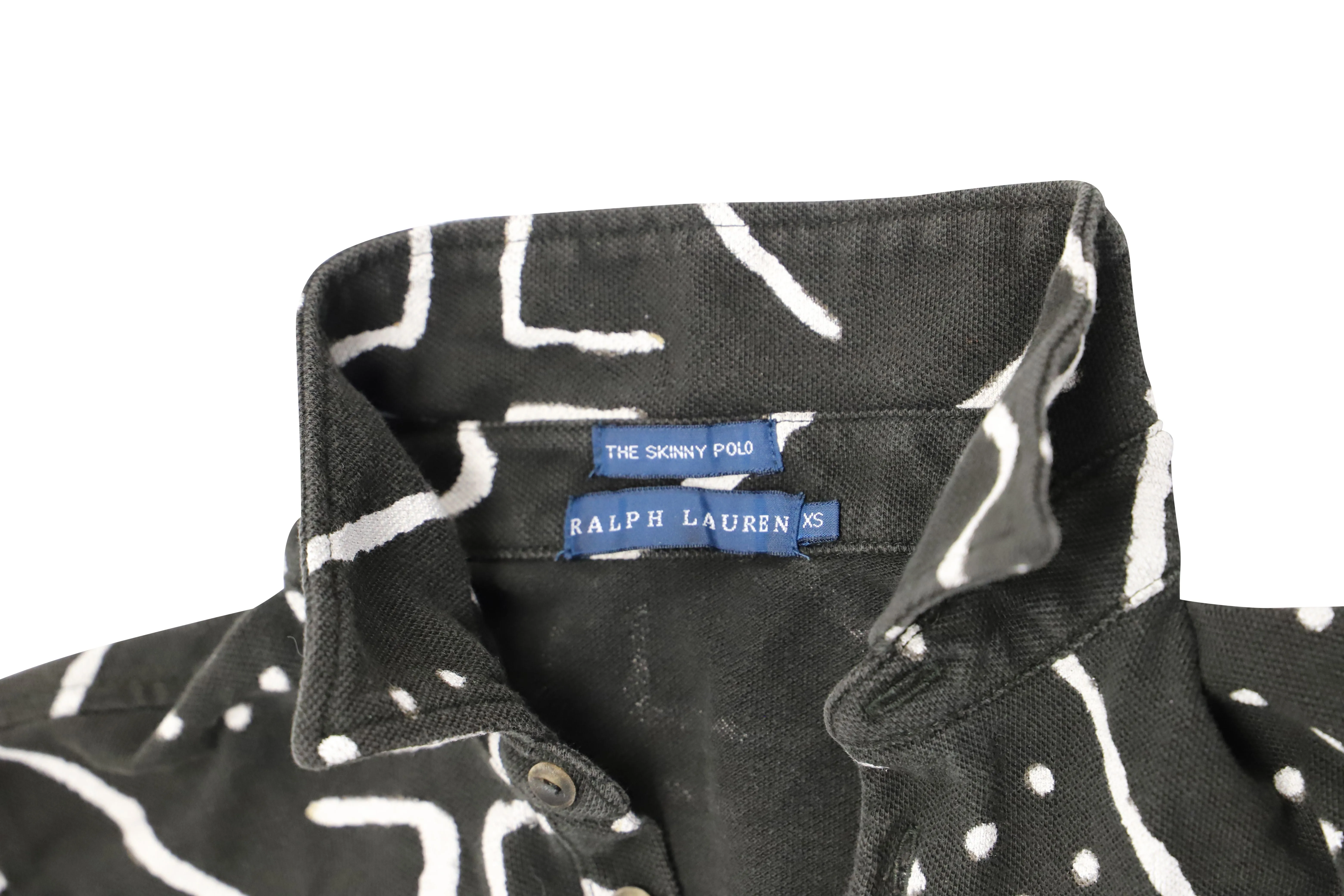 Ralph Lauren Le Polo Imprimé Skinny en Coton à Imprimé Noir