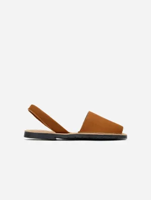 Sandales menorquines en suédine vegan pour femmes Rambu | Tan