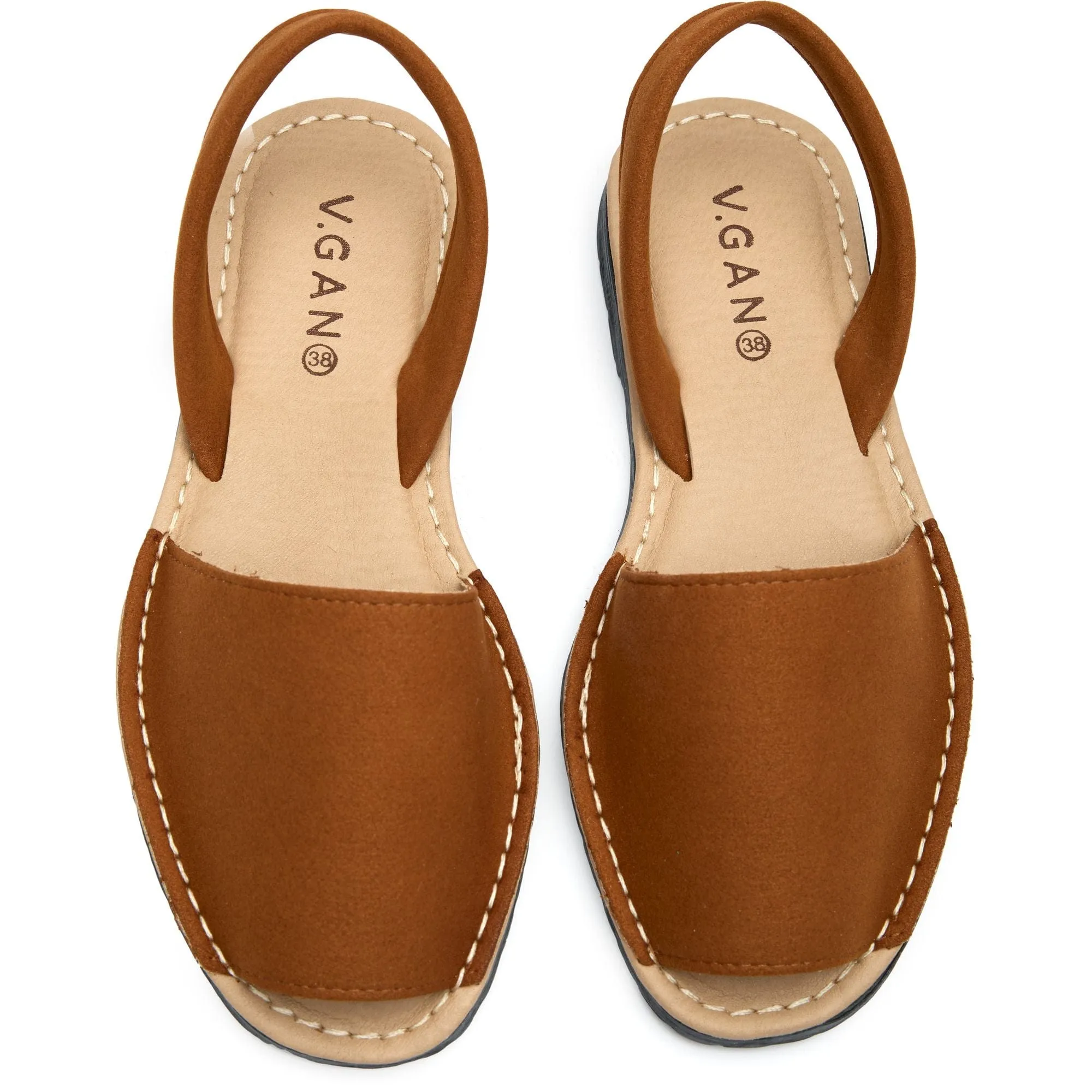 Sandales menorquines en suédine vegan pour femmes Rambu | Tan