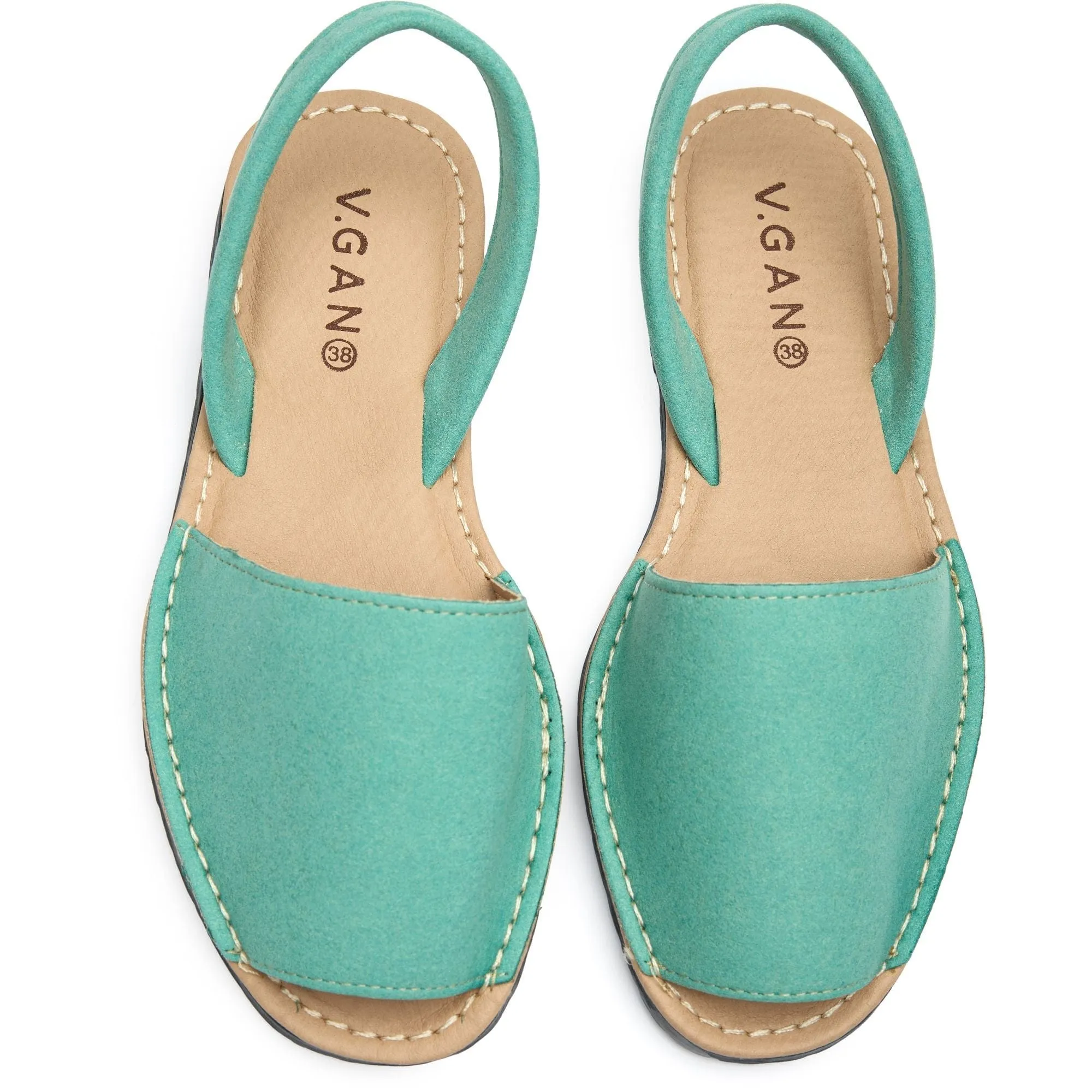 Sandales menorquines en suédine vegan pour femmes Rambu | Turquoise
