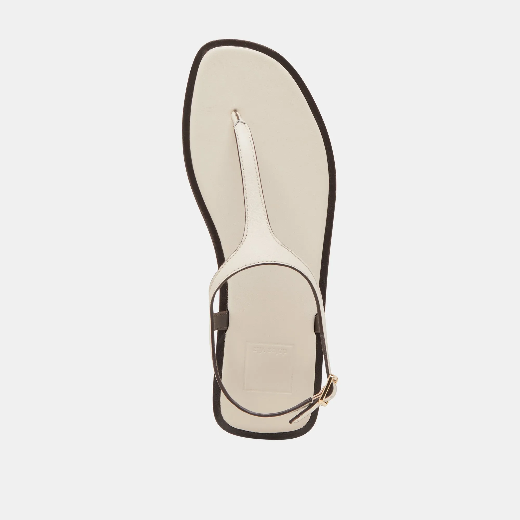 SANDALES RAYE EN CUIR IVOIRE