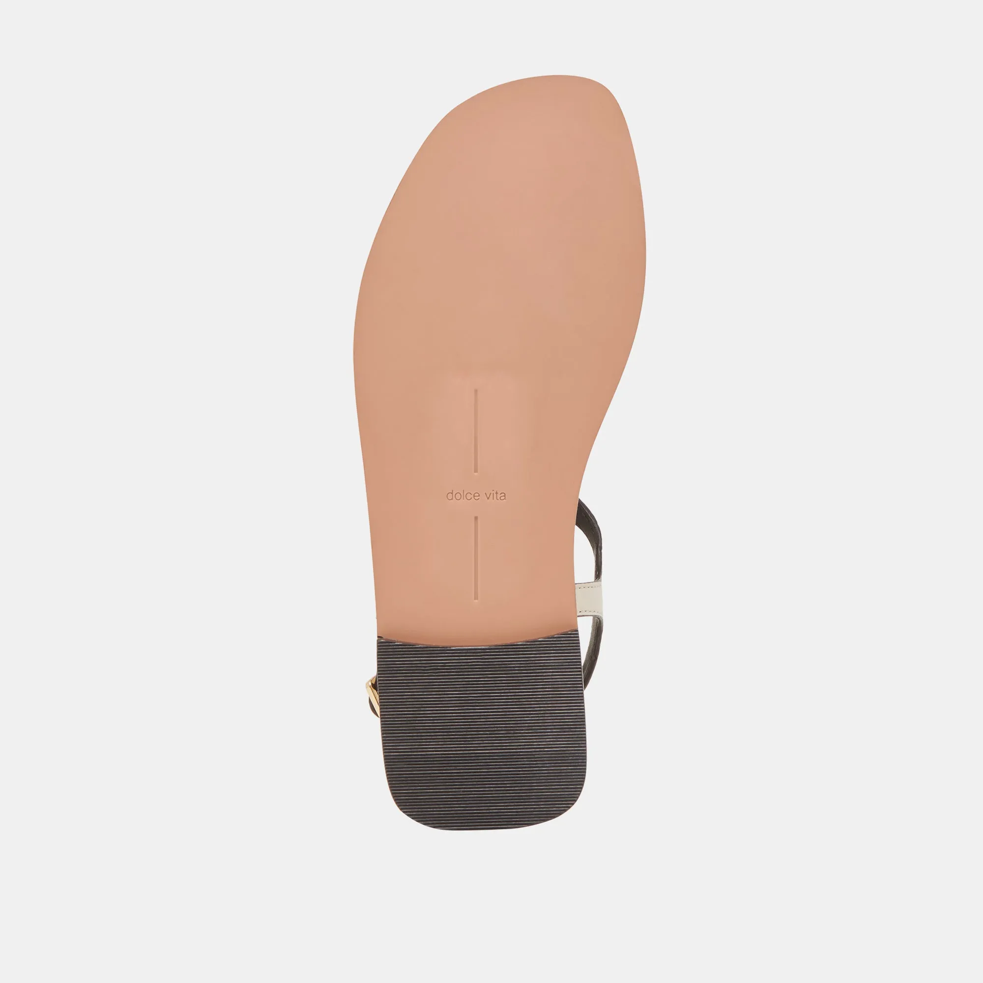 SANDALES RAYE EN CUIR IVOIRE