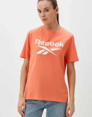 T-shirt coral pour femmes REEBOK avec grand logo IDENTITY