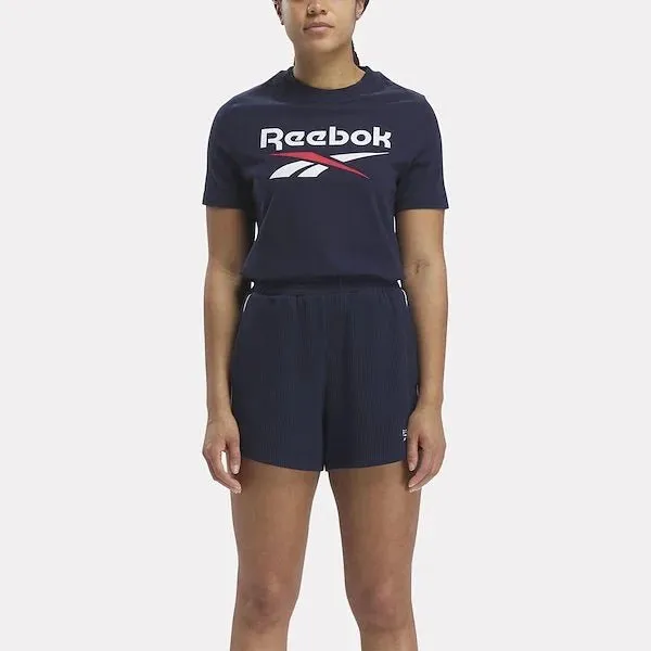 TEE-SHIRT FEMME REEBOK IDENTITY BIG LOGO BLEU MARINE