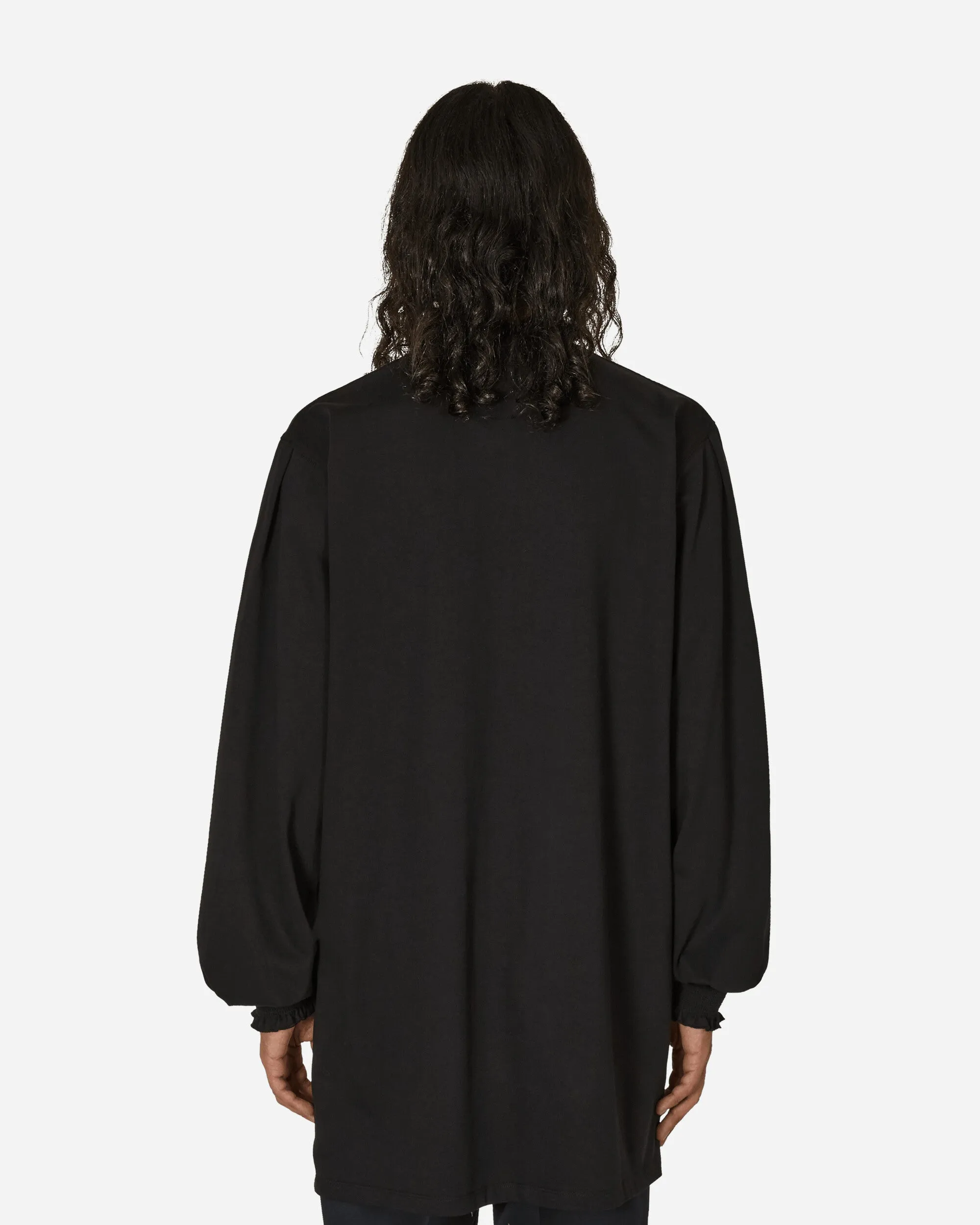 Robe longue à manches longues à volants Noir