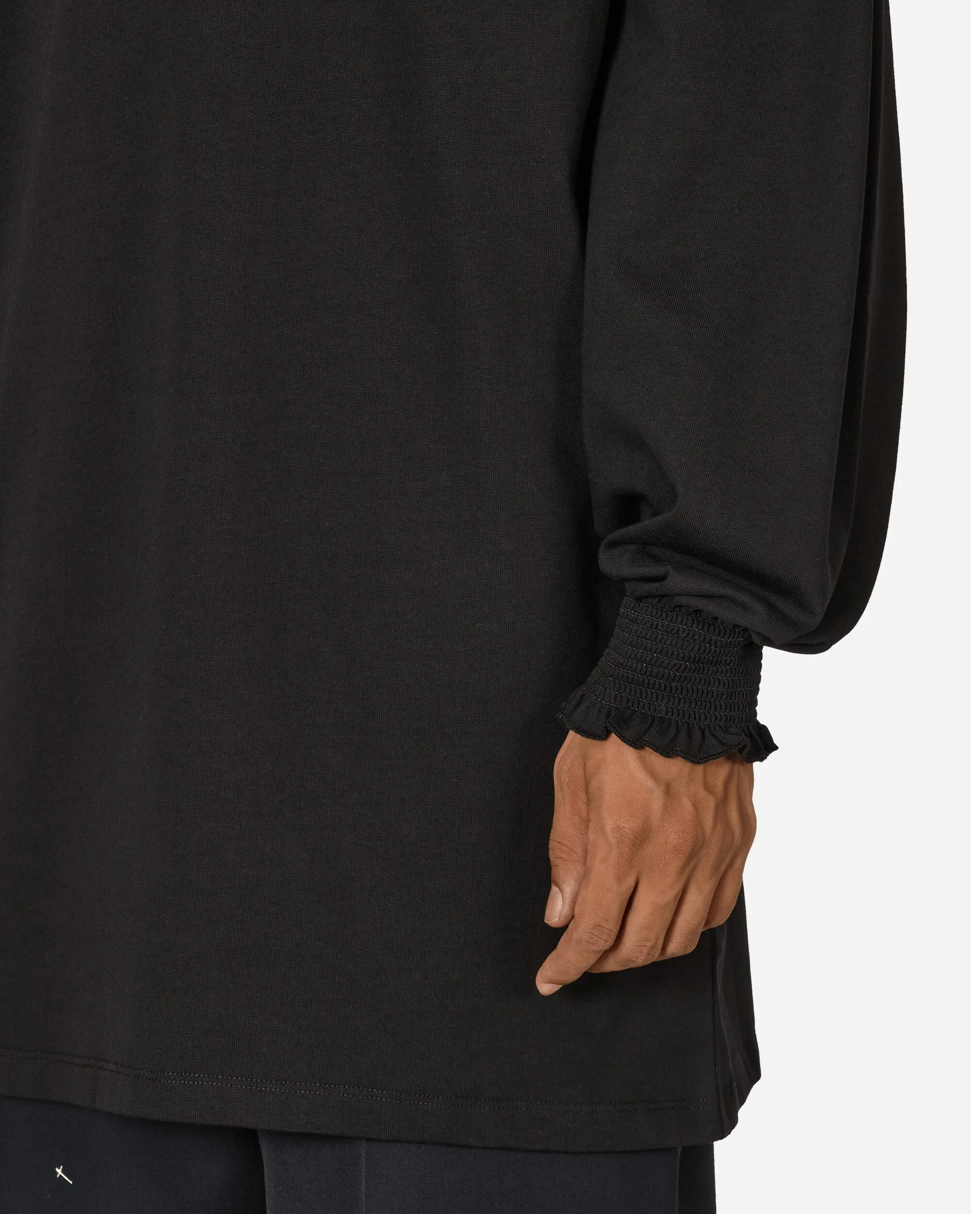 Robe longue à manches longues à volants Noir