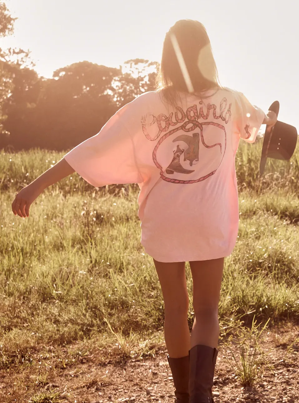 SABBI T-shirt oversize Crazy Horse - Rose