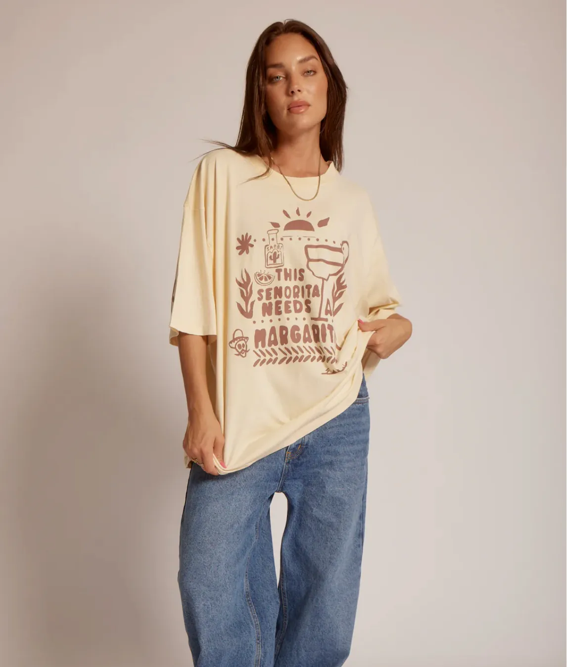 SABBI Le t-shirt oversize Margie - Café latte