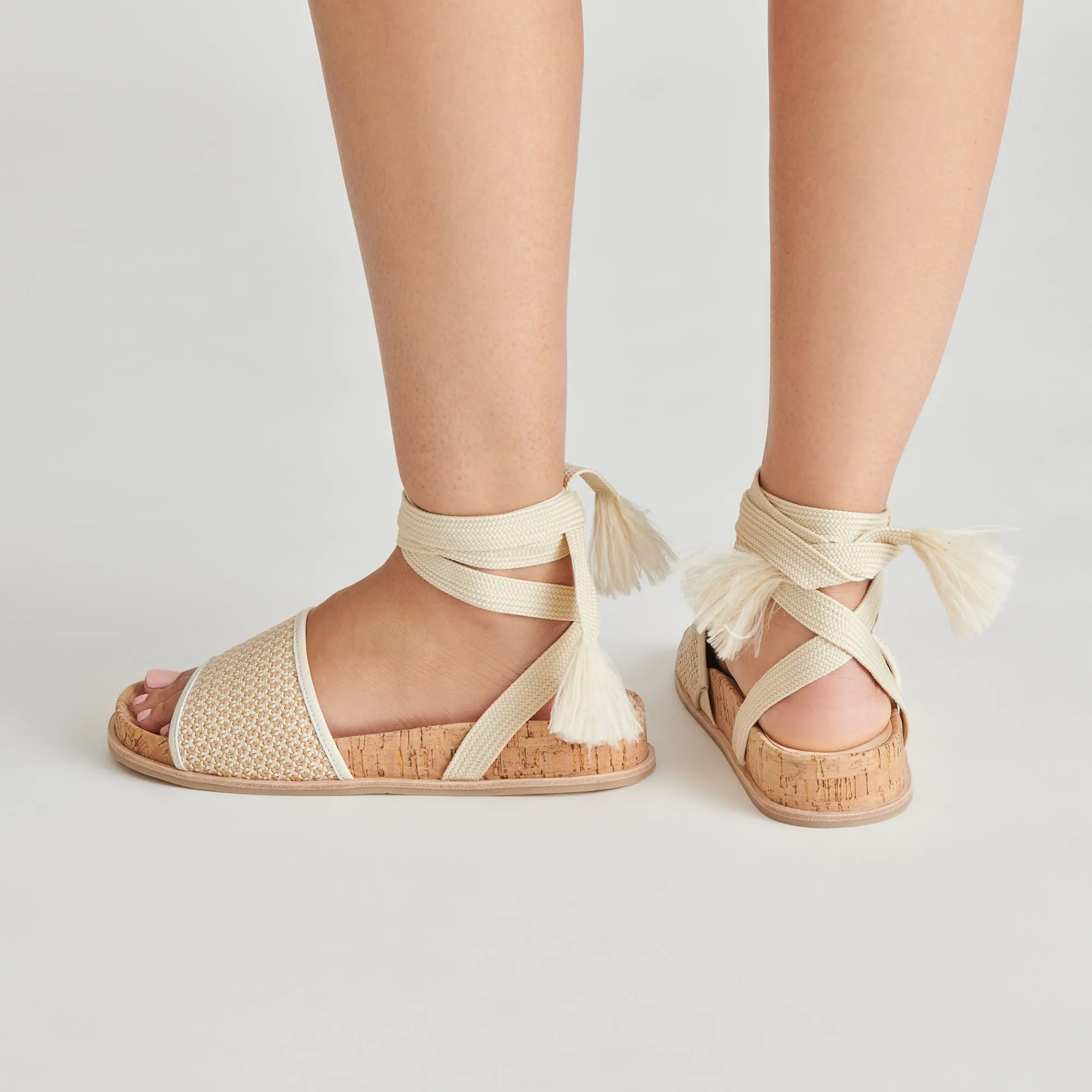 SANDALES SALACY BLANCHE RAFFIA NATUREL