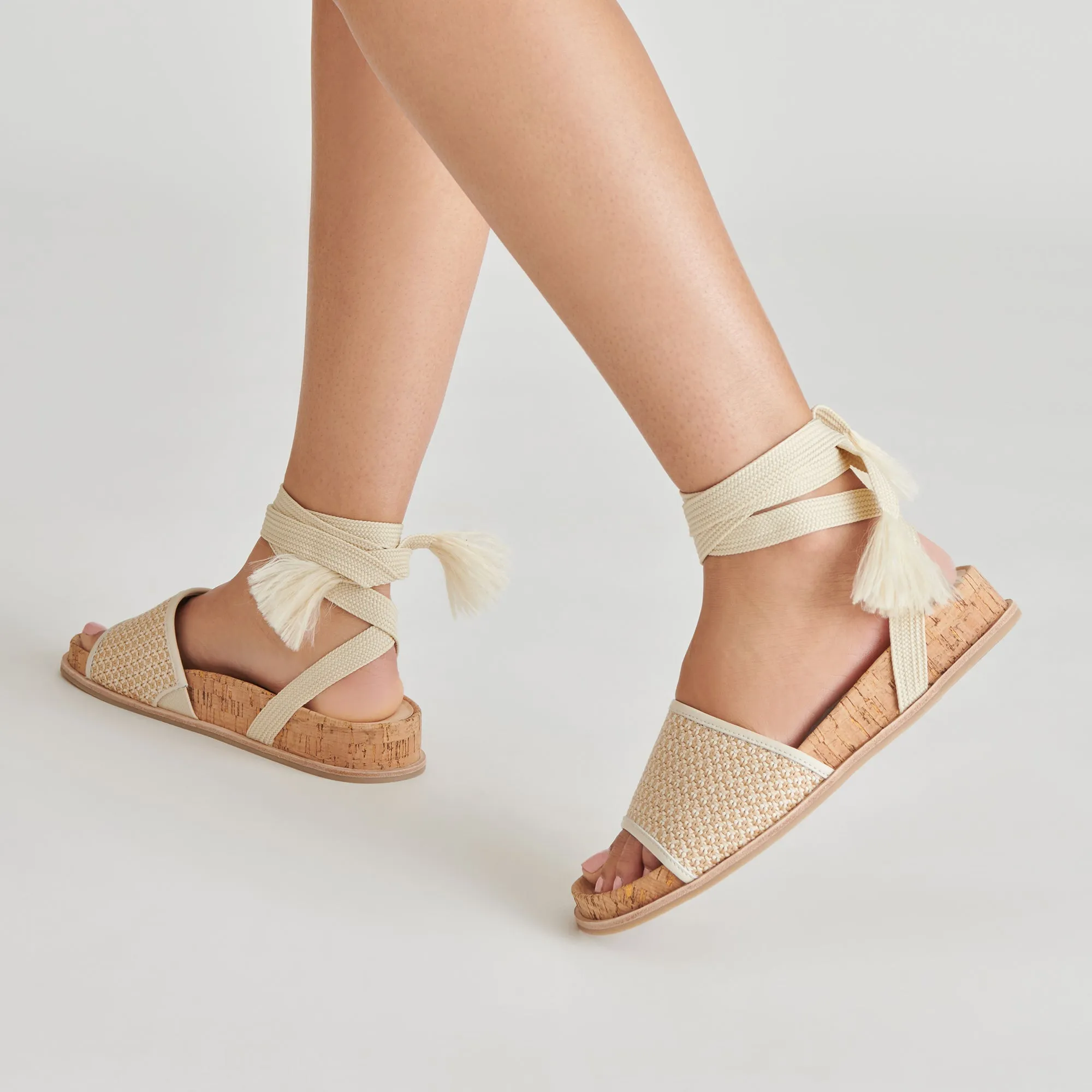 SANDALES SALACY BLANCHE RAFFIA NATUREL