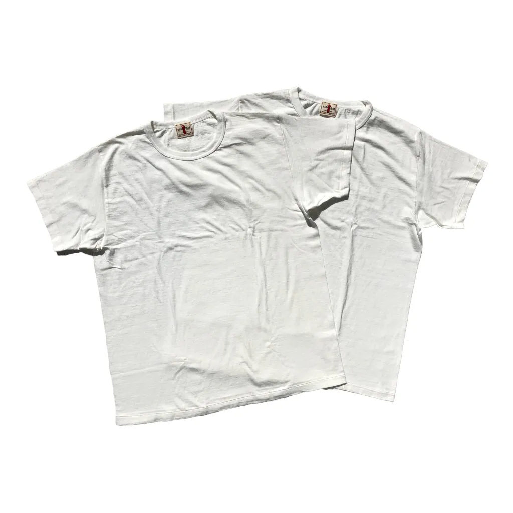 SAMURAI JEANS T-SHIRT COL ROND 2-PIÈCES UNI - Blanc