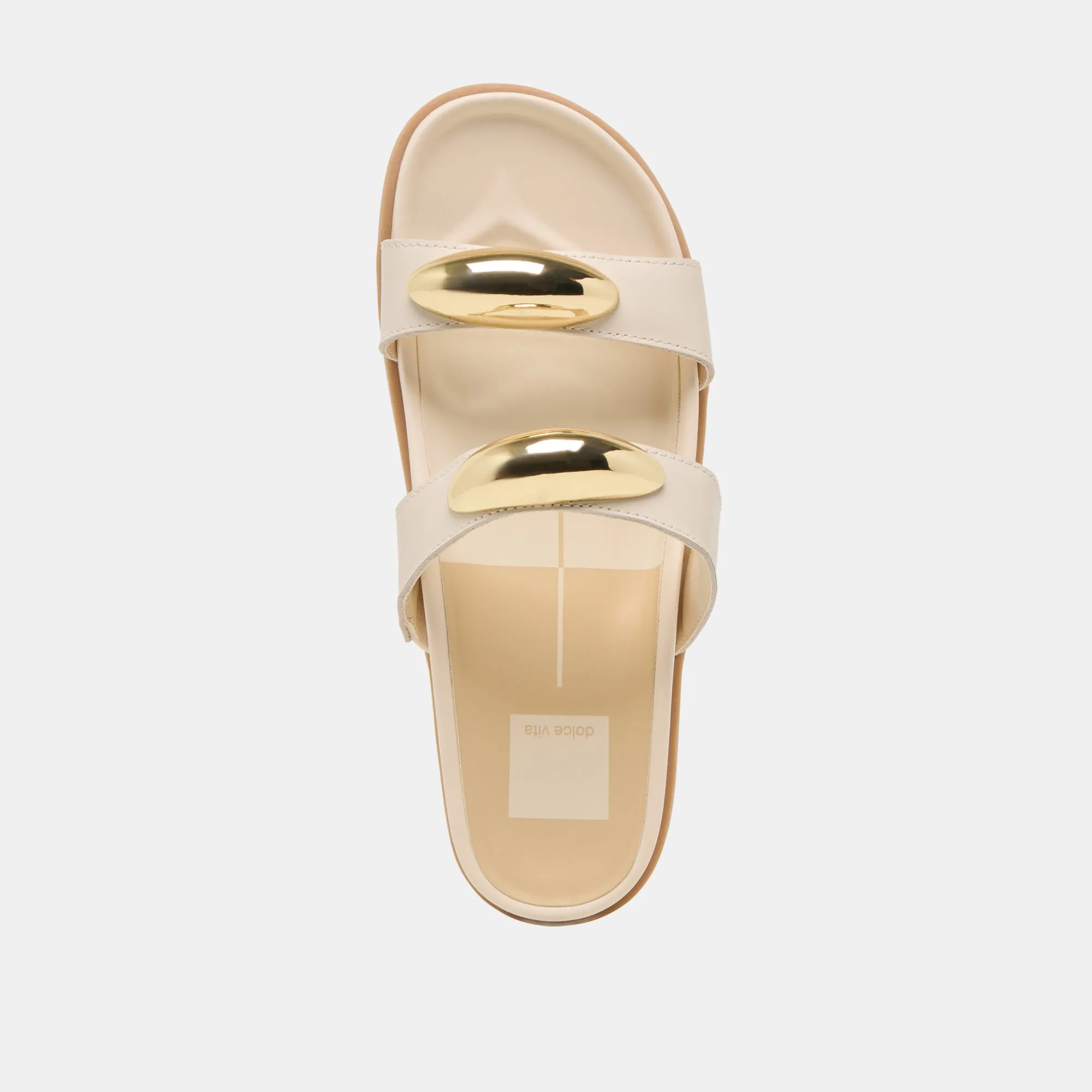 SANDALES SATINE EN CUIR BÉTON