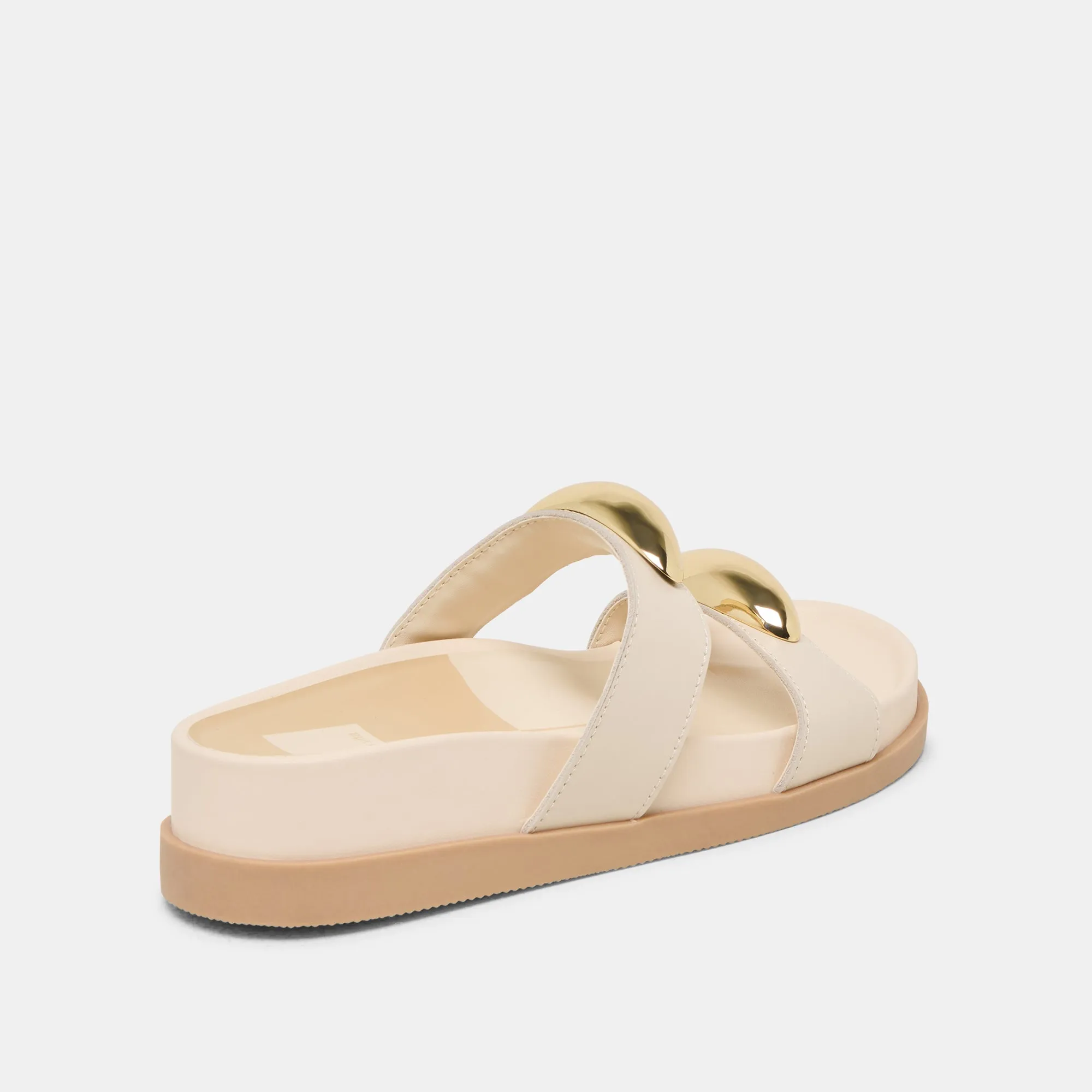 SANDALES SATINE EN CUIR BÉTON