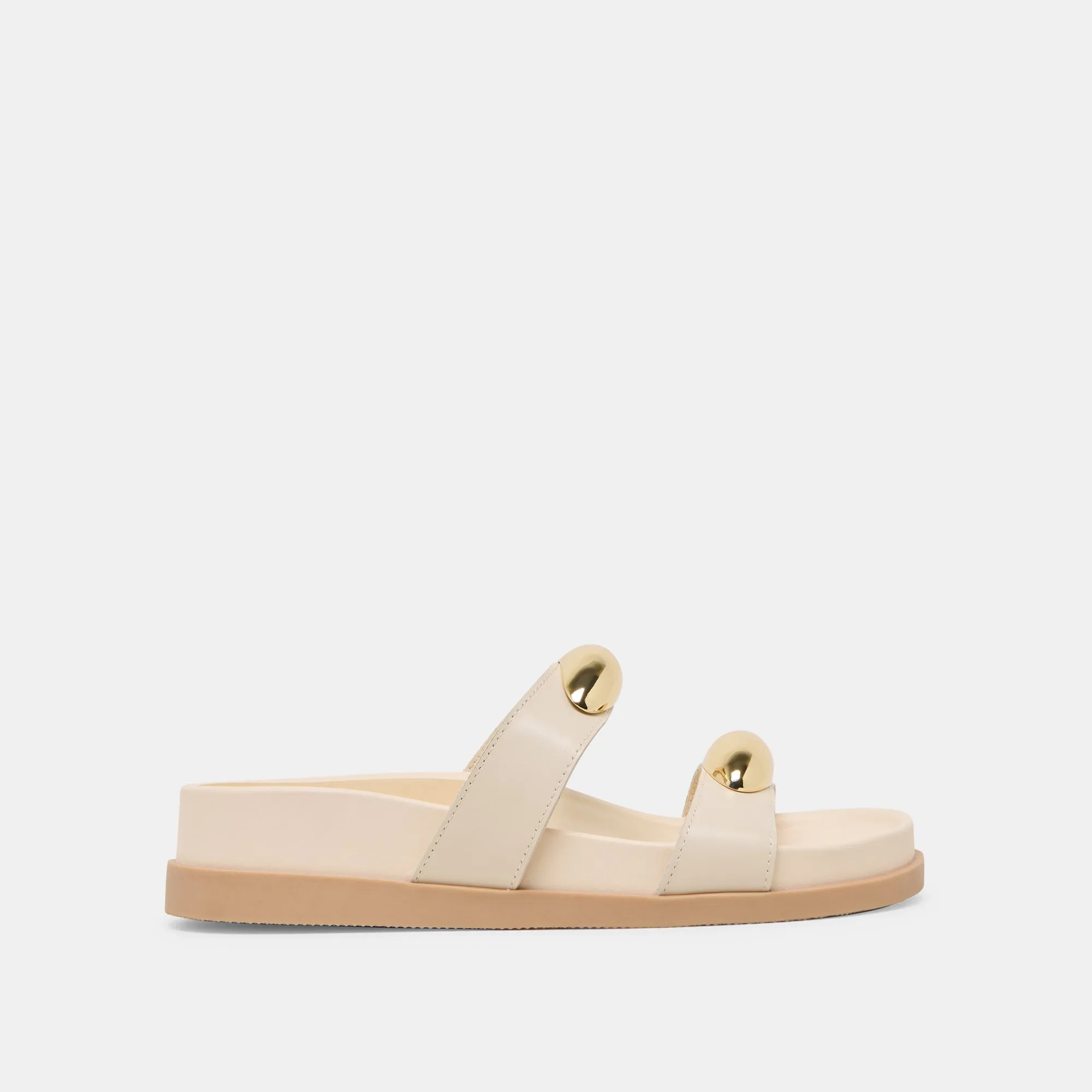 SANDALES SATINE EN CUIR BÉTON