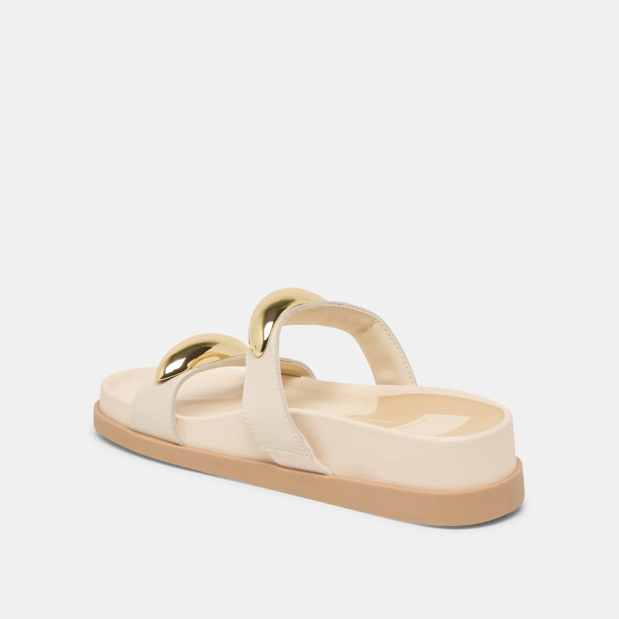 SANDALES SATINE EN CUIR BÉTON