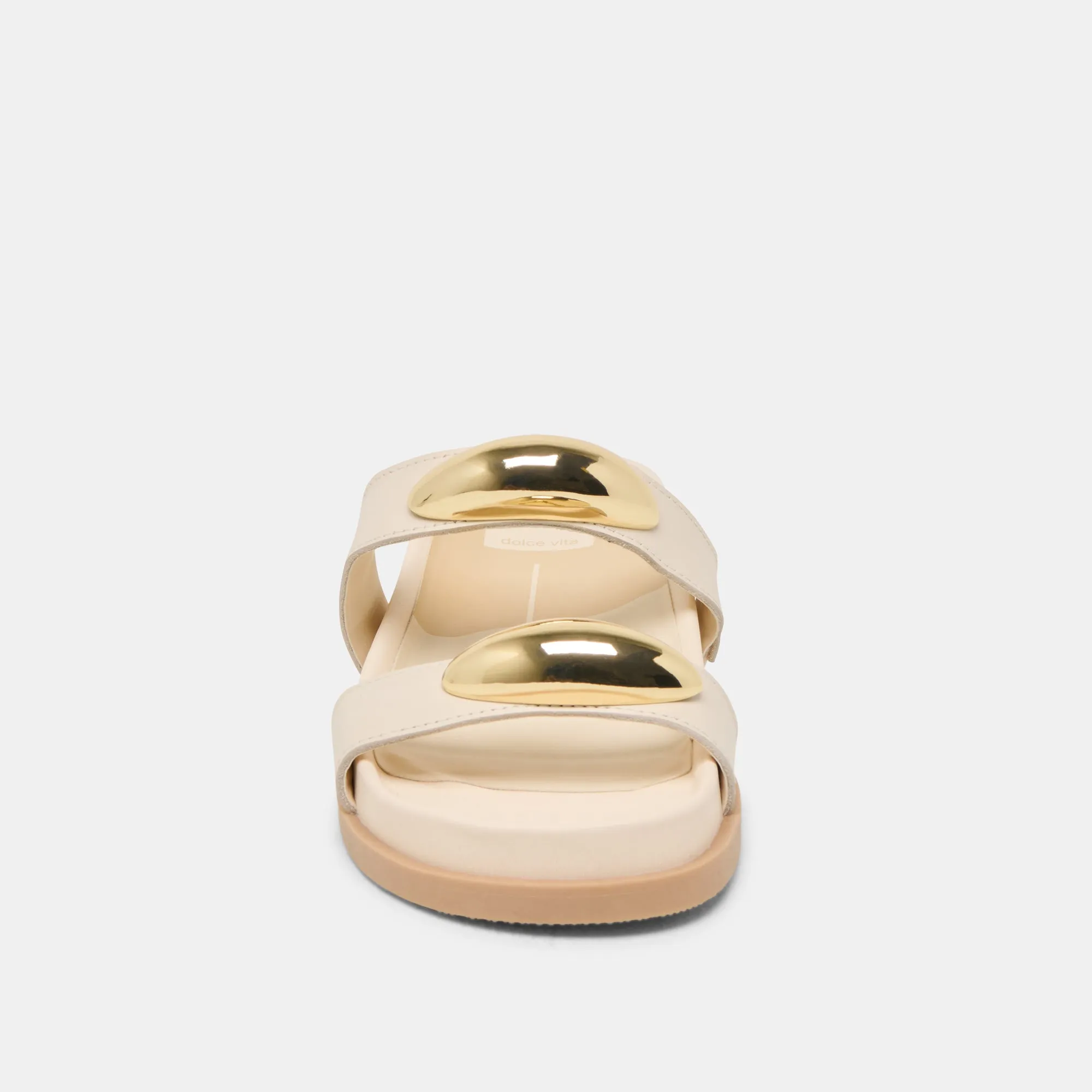 SANDALES SATINE EN CUIR BÉTON