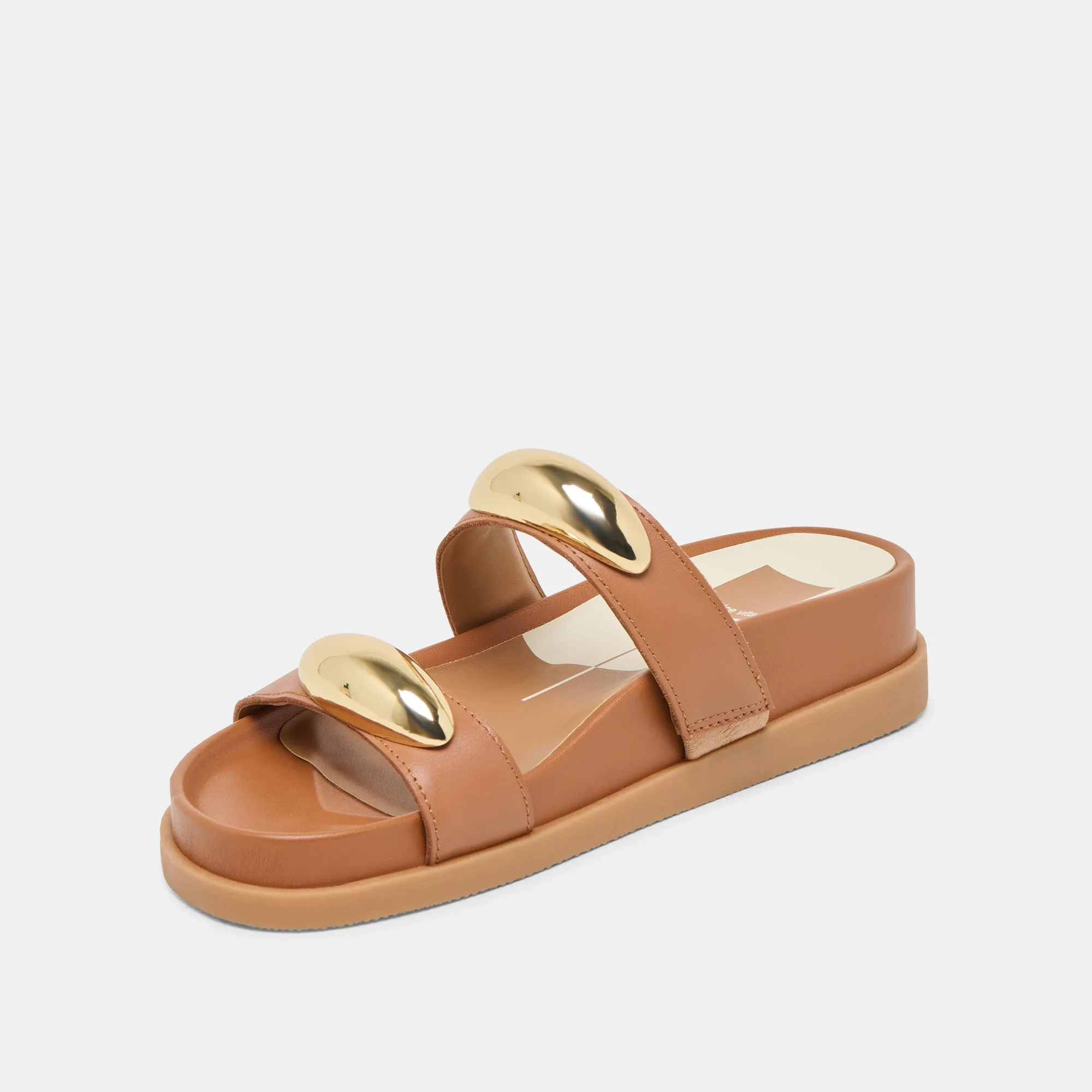 SANDALES SATINE EN CUIR SADDLE
