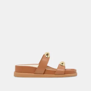 SANDALES SATINE EN CUIR SADDLE