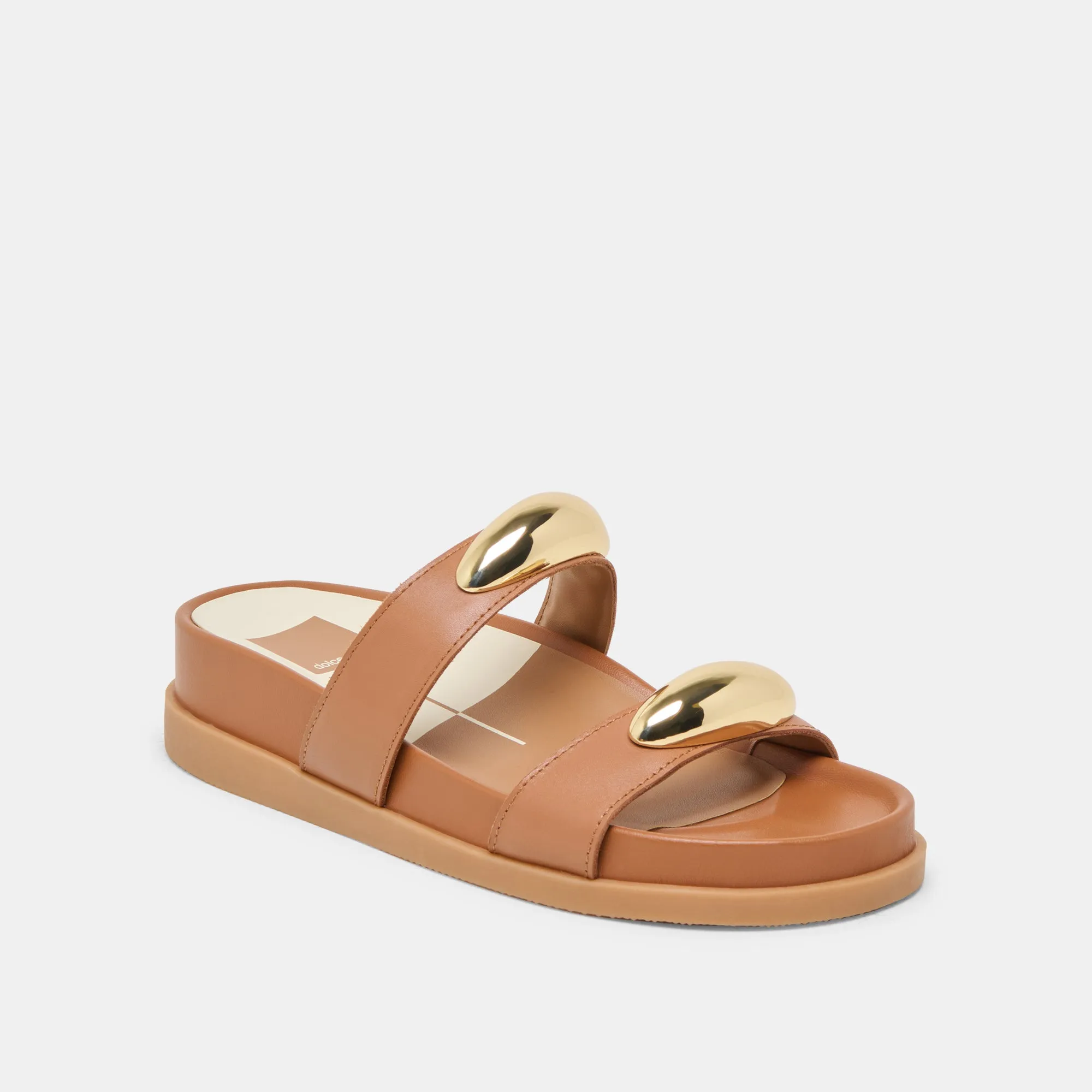 SANDALES SATINE EN CUIR SADDLE
