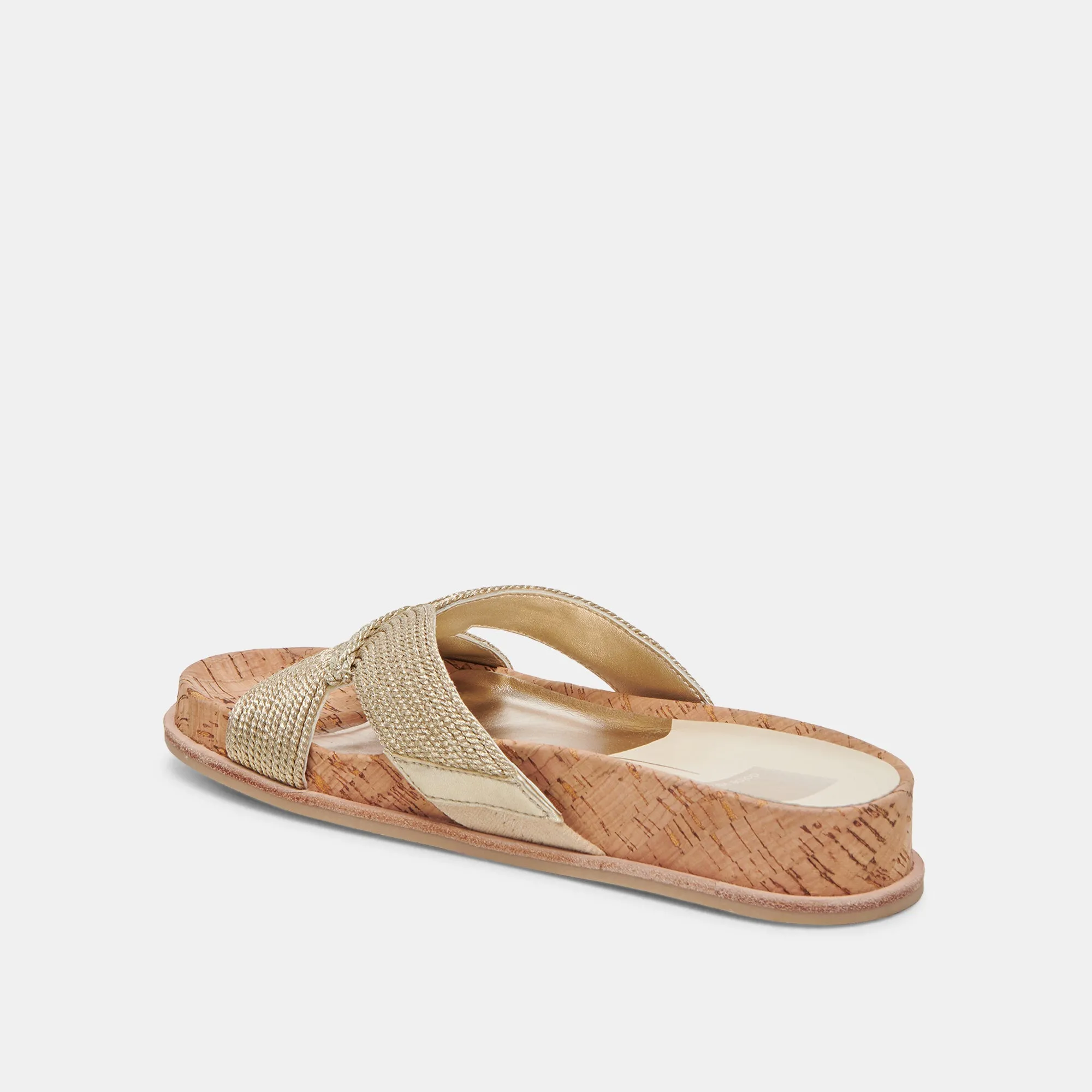 SELDA SANDALES DORÉES EN RAFFIA