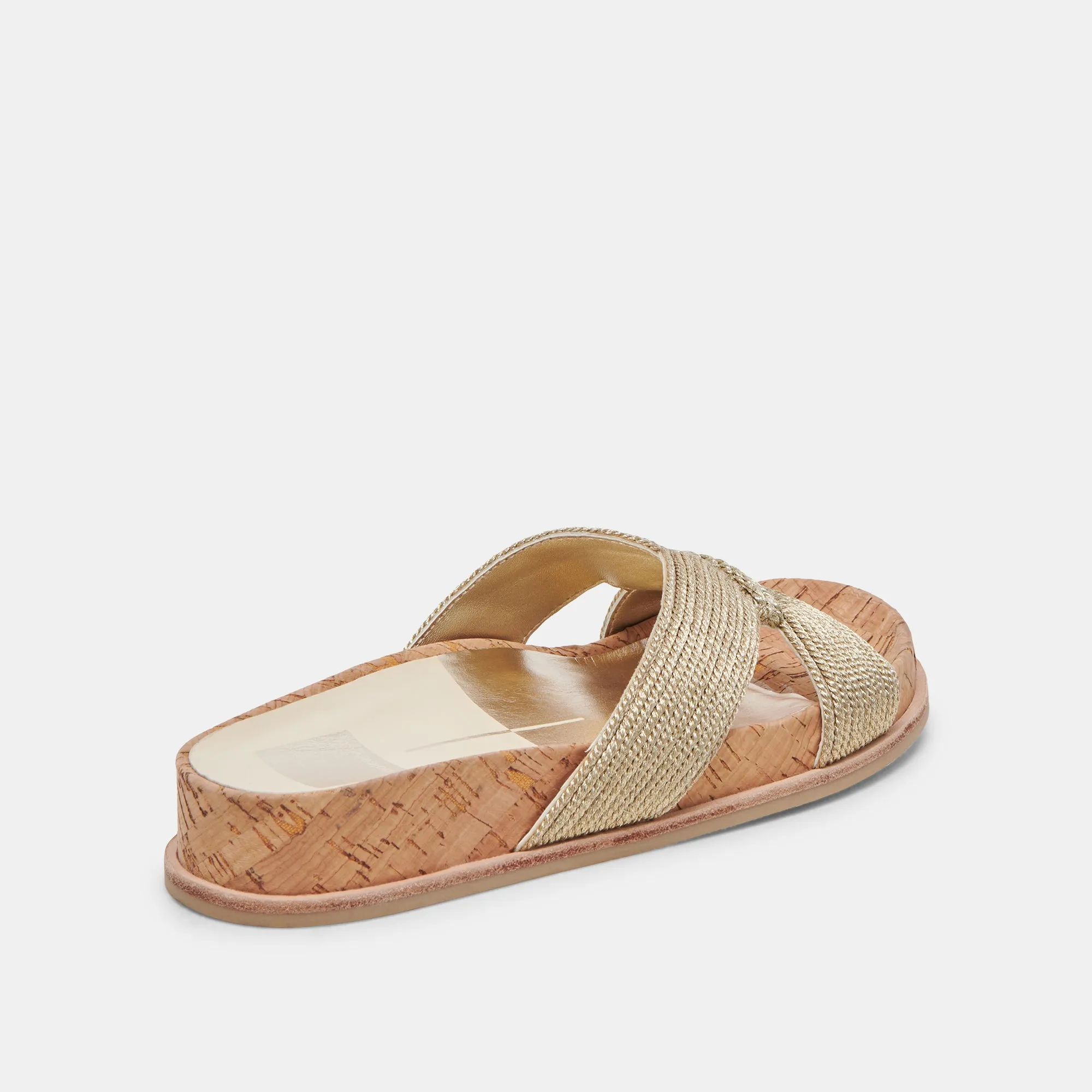 SELDA SANDALES DORÉES EN RAFFIA