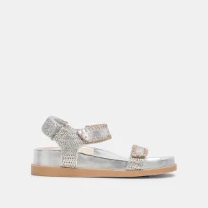 SANDALES SENORA TRICOT ARGENT