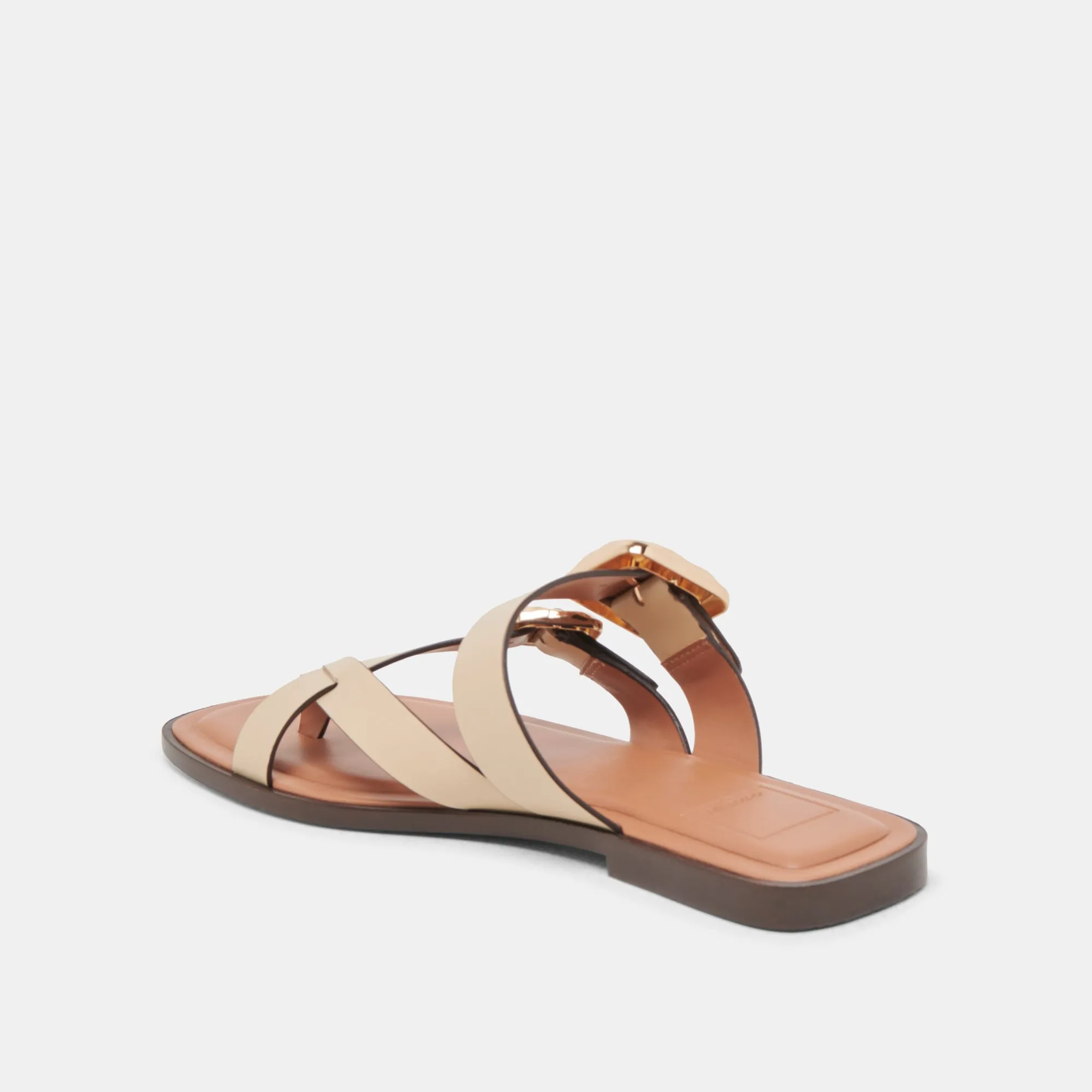 SANDALES DE PLAGE EN CUIR IVOIRE