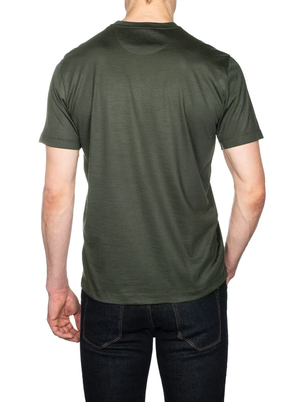 T-shirt en laine à manches courtes vert