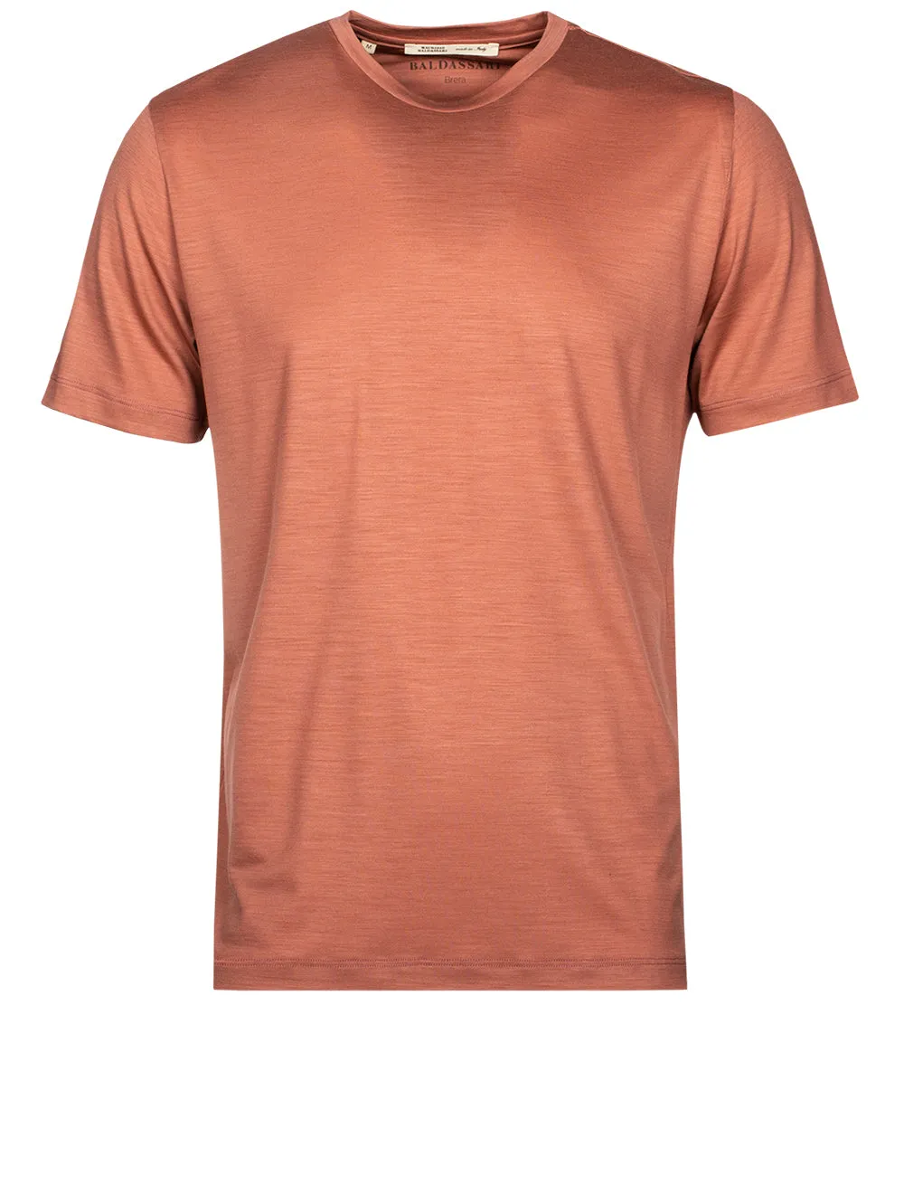 T-shirt en laine à manches courtes Pêche