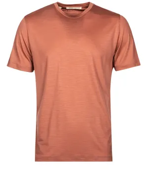 T-shirt en laine à manches courtes Pêche