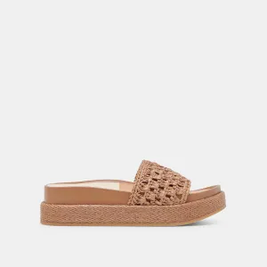 SANDALES SIDONA RAFFIA MARRON