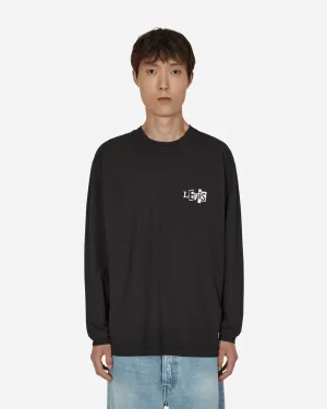 T-shirt manches longues à motif skateboard noir