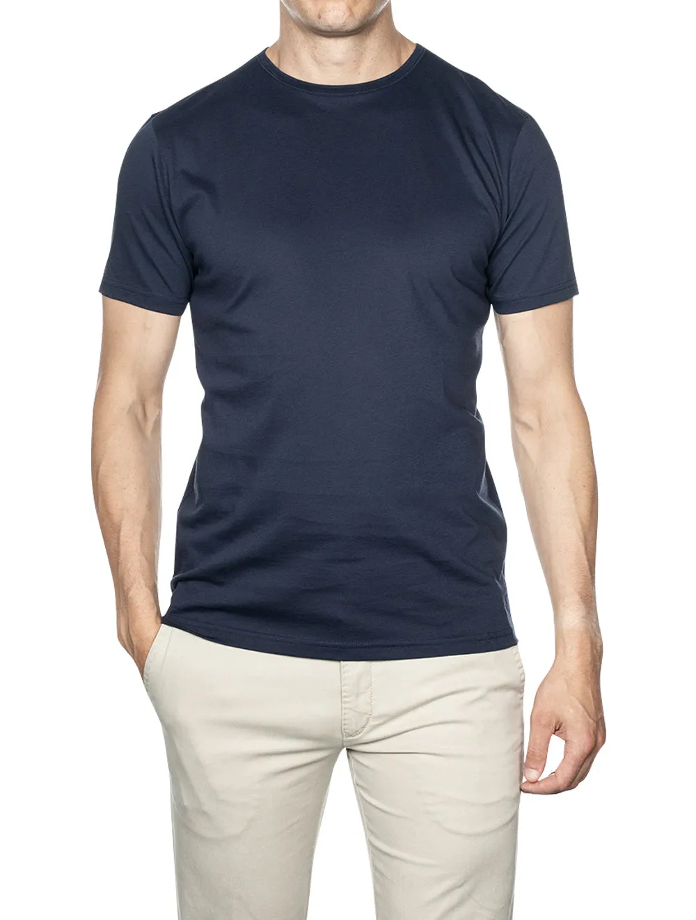T-shirt en coton uni - Marine