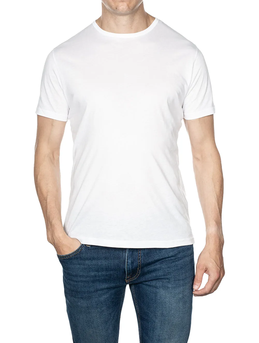 T-shirt en coton uni Blanc