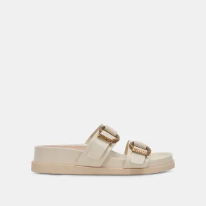 SANDALES SOYA EN CUIR BLANC