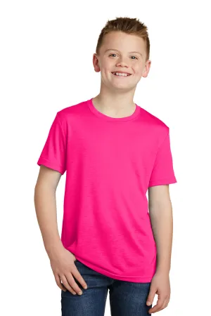 Sport-Tek T-shirt à col rond à manches courtes pour jeunes compétiteurs, évacuant l'humidité - Rose néon - Liquidation