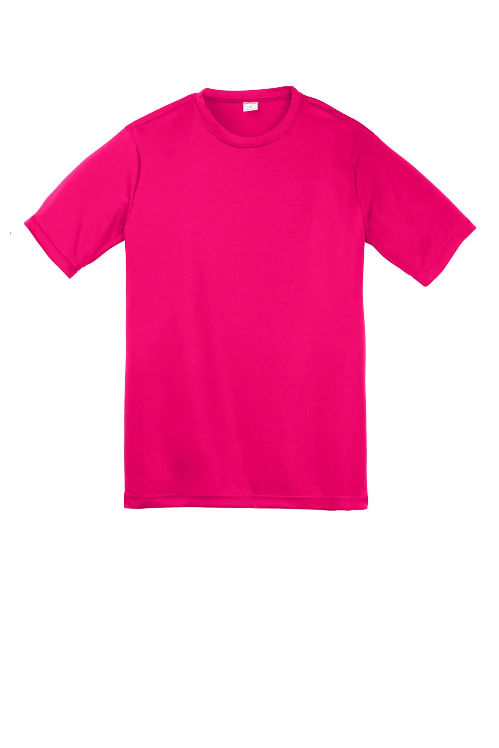 Sport-Tek T-shirt à col rond à manches courtes pour jeunes compétiteurs évacuant l'humidité - Rose framboise - Liquidation