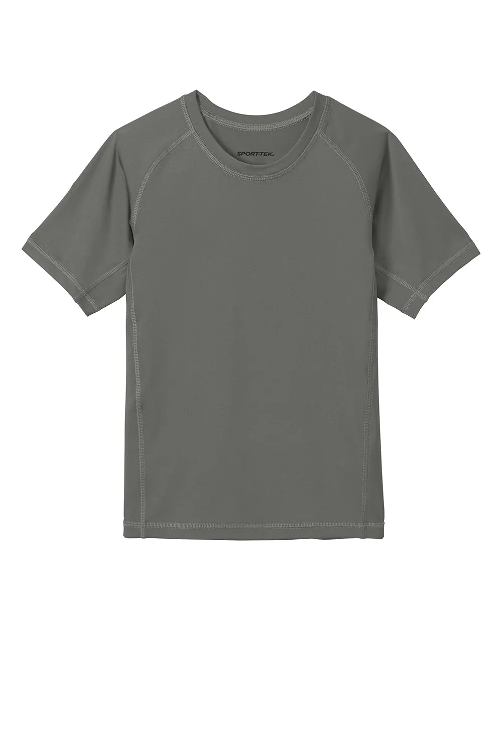 Sport-Tek T-shirt à manches courtes et col rond pour jeunes, évacuant l'humidité - Gris fumée foncé